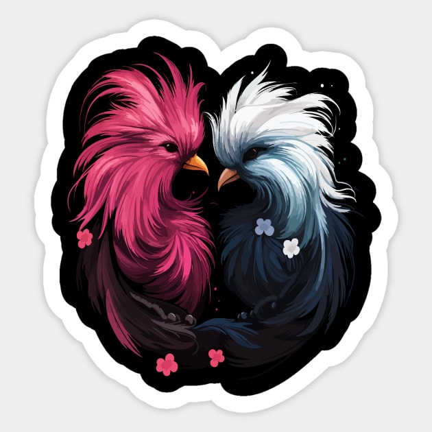 Silkie Couple Valentine Sticker by JH Mart